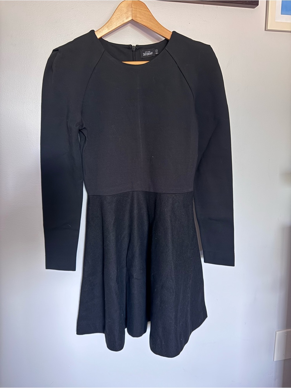 kate spade Black Long-Sleeve Fit-and-Flare Dress